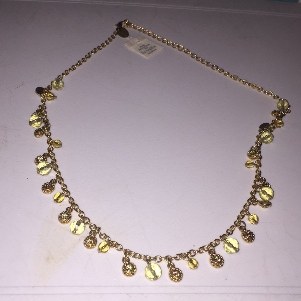 Necklace with green jewels